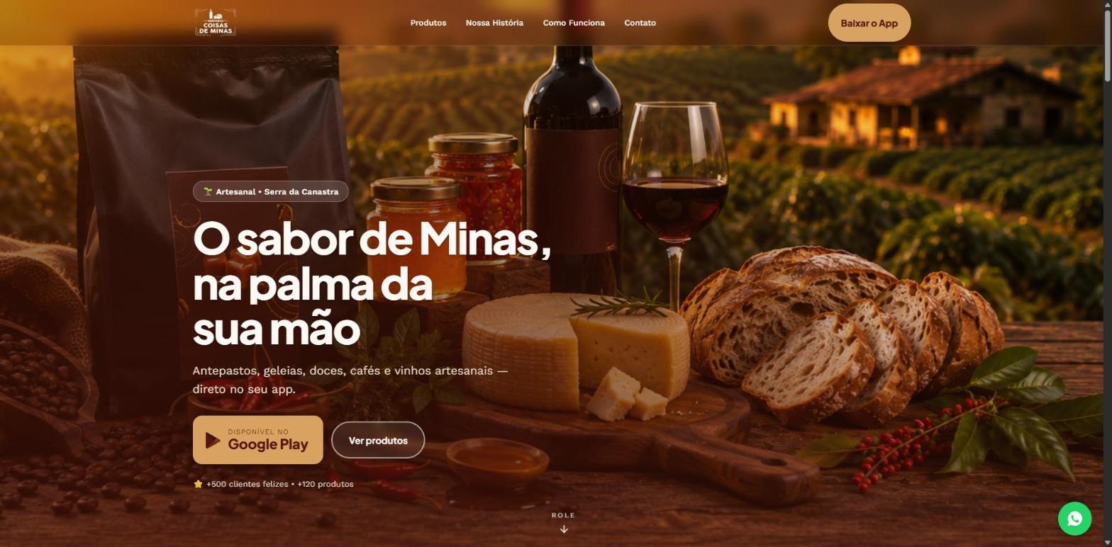 Landing page da Empório Coisas de Minas