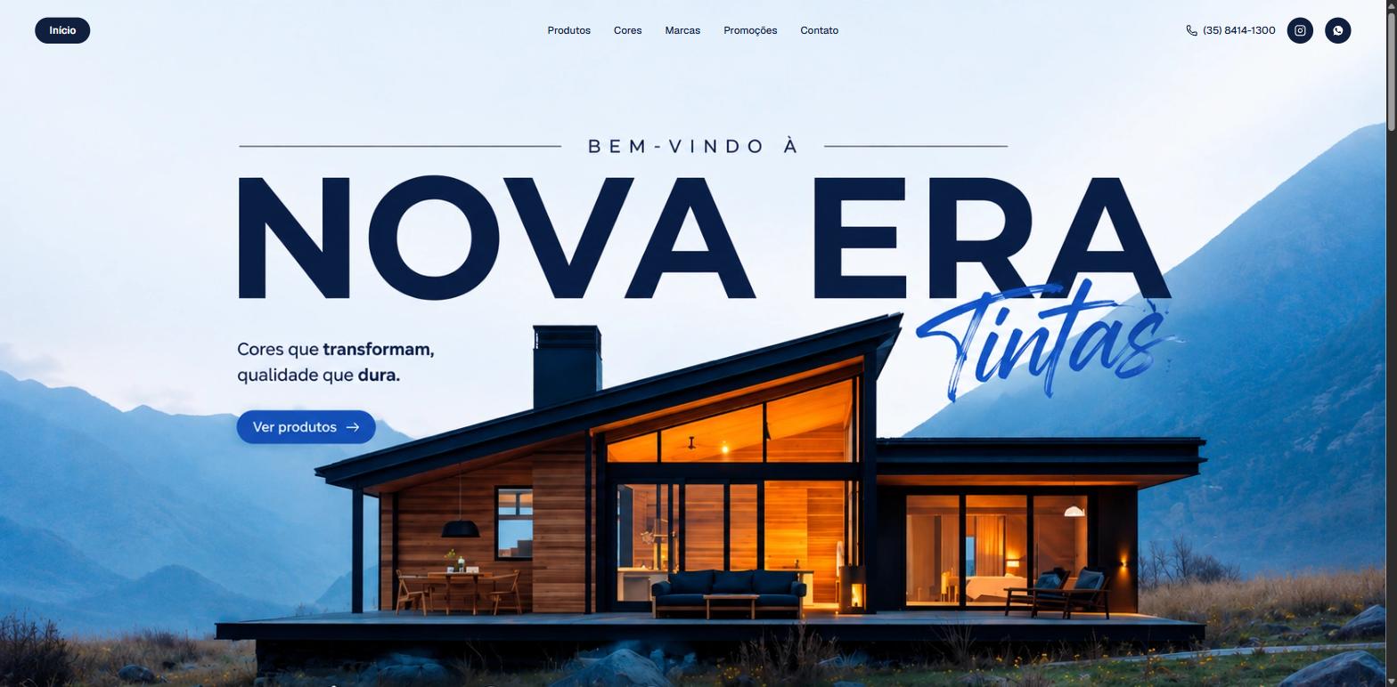 Landing page da Nova Era Tintas